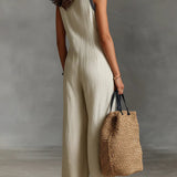 Fay | Sleeveless jumpsuit with high collar — view 3