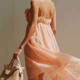 Pink Mini Dress with 3D Flowers and Thin Straps