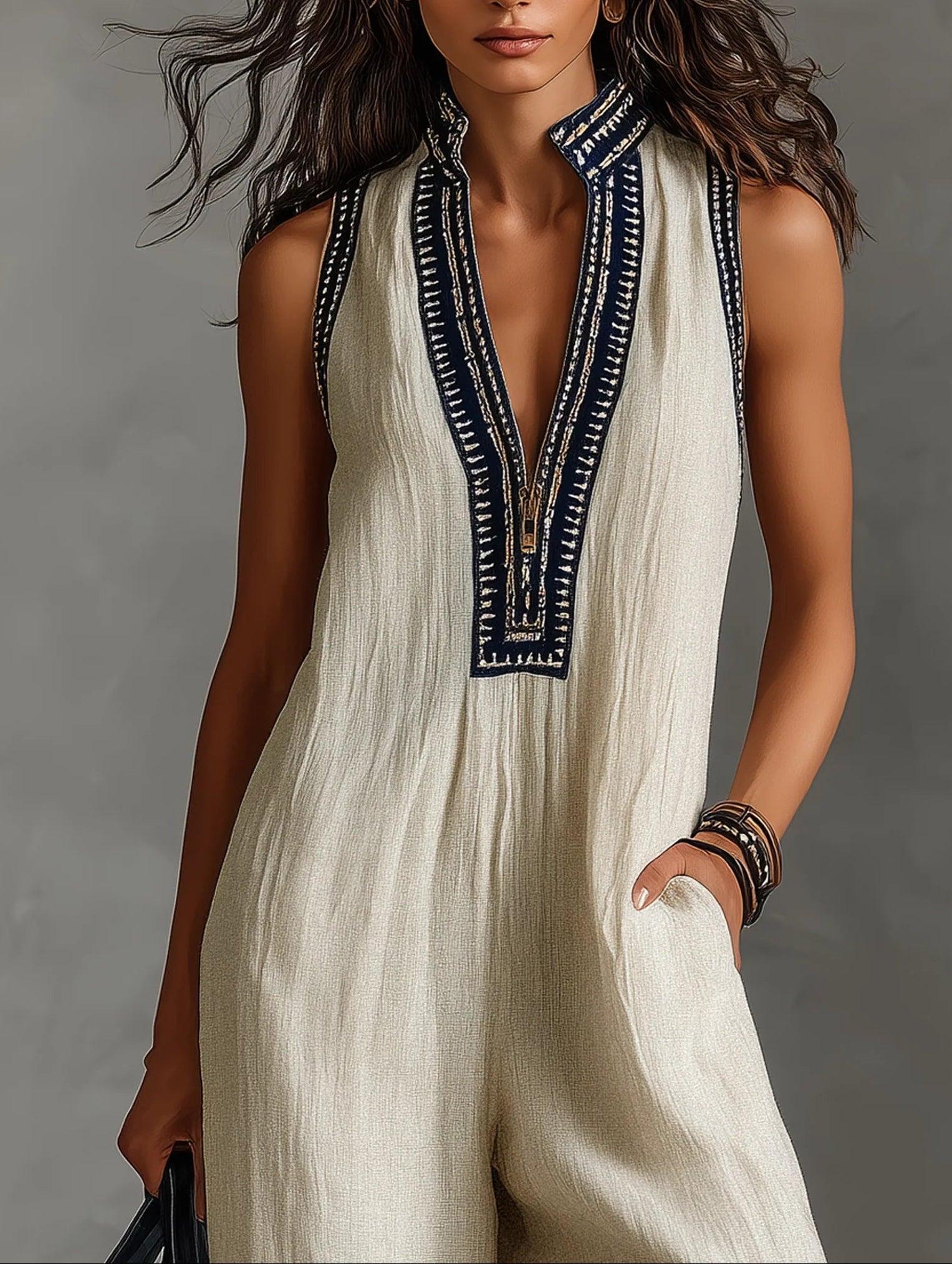 Fay | Sleeveless jumpsuit with high collar — view 5