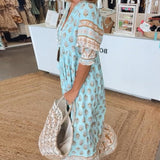 MANA | Midi Dress with Floral Print and V-Neck — view 6