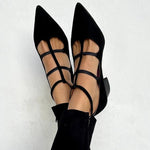 Greer - Pointed-Toe Heels with Crossed Straps