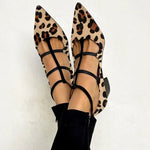 Laken - Flats with Animal Print and Delicate Straps