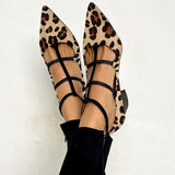 Laken - Flats with Animal Print and Delicate Straps
