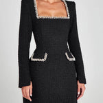 Mini Dress with Pockets and Pearl Details — view 3