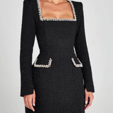 Mini Dress with Pockets and Pearl Details — view 3