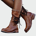 Lace-Up Leather Ankle Boots — view 2