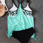 Augustus - Solid Coloured Tankini with Leopard Print — view 7