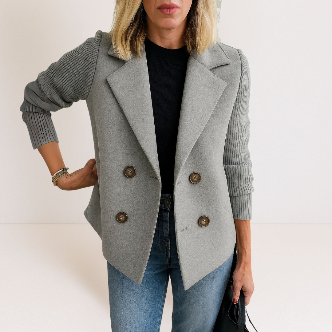 Ilaisaane - Elegant Coat with Knit Sleeves — view 7