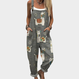 Grey Llama Print Dungarees