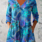 Riley | Long Blouse with Expressive Print — view 2