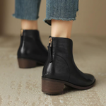 Camila - Luxury Ankle Boots with Low Heel — view 10