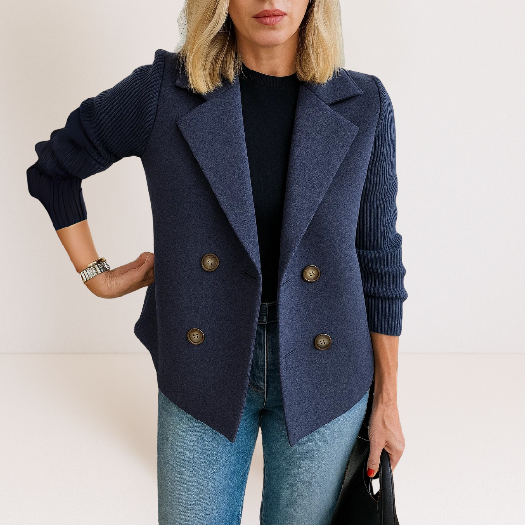 Ilaisaane - Elegant Coat with Knit Sleeves — view 8