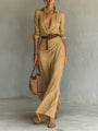Kiara - Long Sleeve Lapel Collar Maxi Dress — view 3
