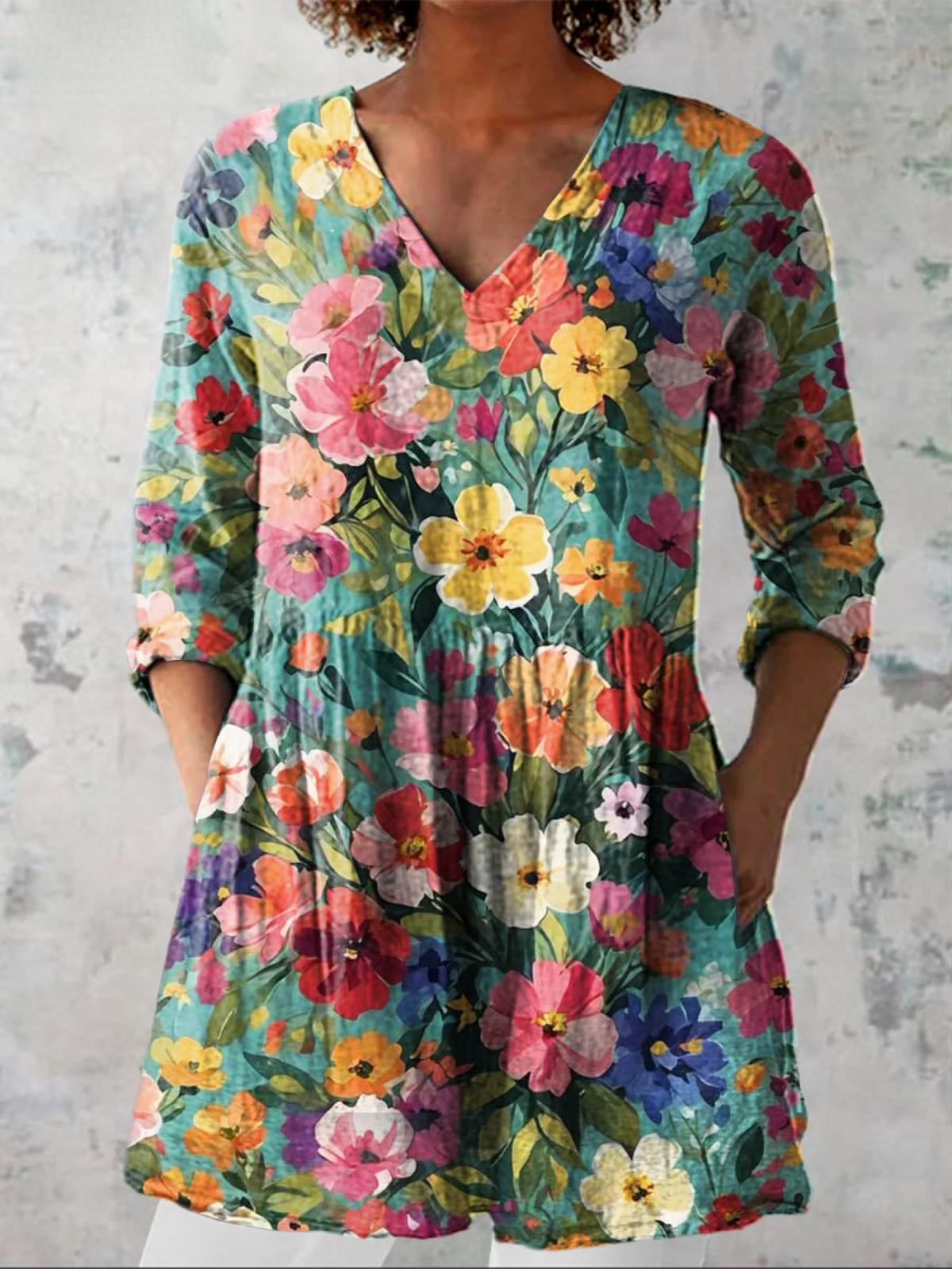 Keira | Long Blouse with Bold Print — view 2