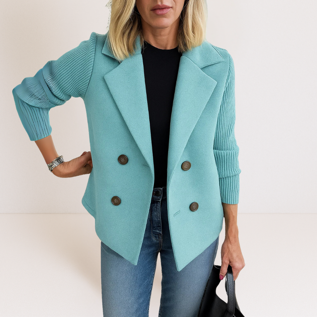 Ilaisaane - Elegant Coat with Knit Sleeves — view 3