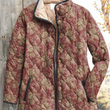 Bethany™ | Quilted Jacket with Blossoms in Rust Red