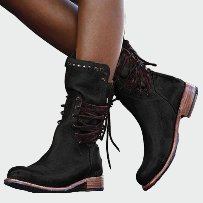 Lace-Up Leather Ankle Boots — view 3