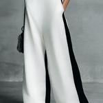Celine | Black & White Colour-Block Wide-Leg Jumpsuit — view 4