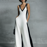 Celine | Black & White Colour-Block Wide-Leg Jumpsuit — view 2