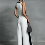 Celine | Black & White Colour-Block Wide-Leg Jumpsuit — view 5