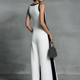 Celine | Black & White Colour-Block Wide-Leg Jumpsuit — view 5