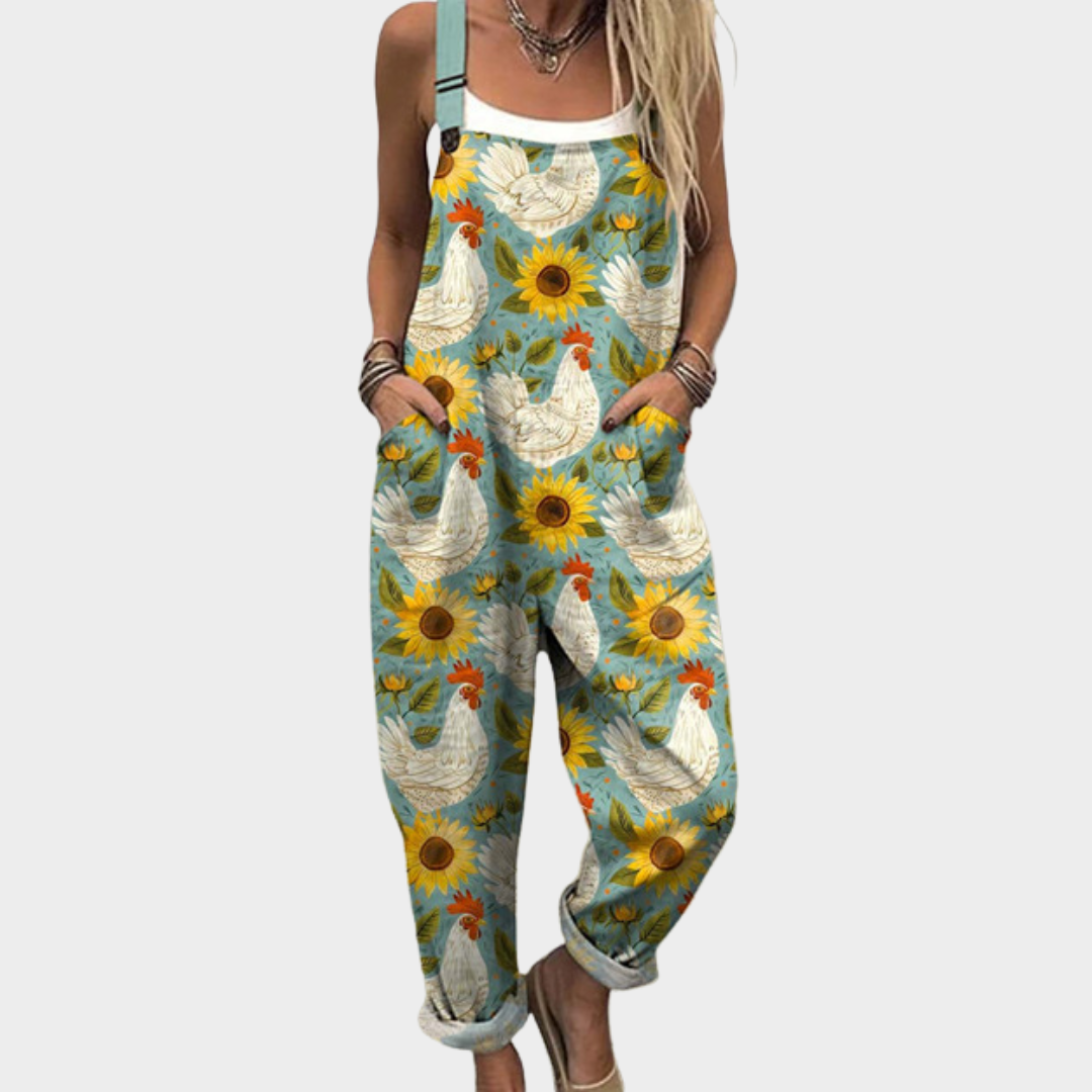 Hen & Sunflower Dungarees