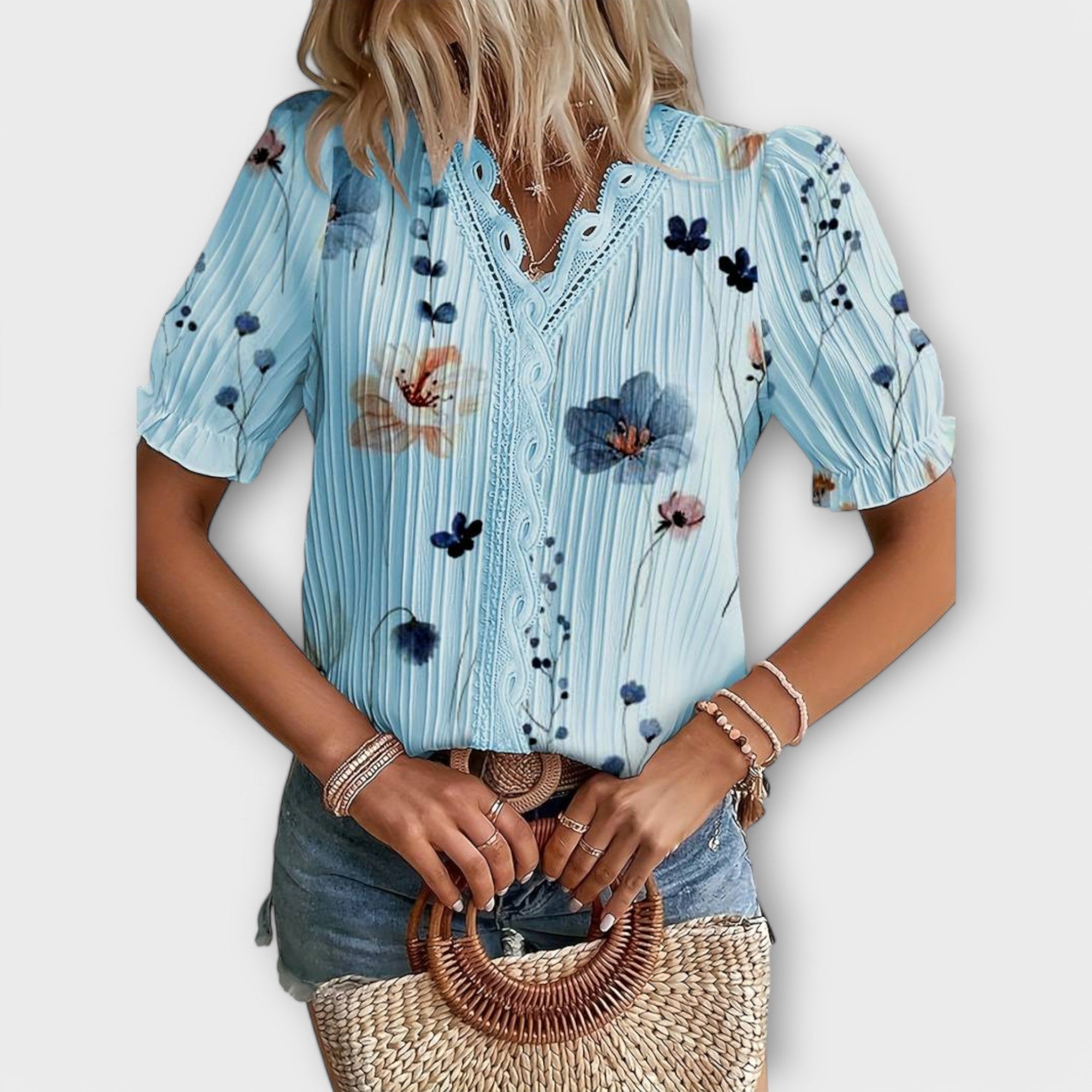 Emily - Blouse with V-Neck — view 20