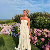 Collins - Strapless Maxi Dress with Ruffles — view 6