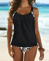 Augustus - Solid Coloured Tankini with Leopard Print — view 3