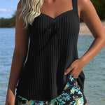 Laluna® | Striped Tankini with Two-Piece Beach Shorts — view 2