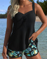 Laluna® | Striped Tankini with Two-Piece Beach Shorts — view 2