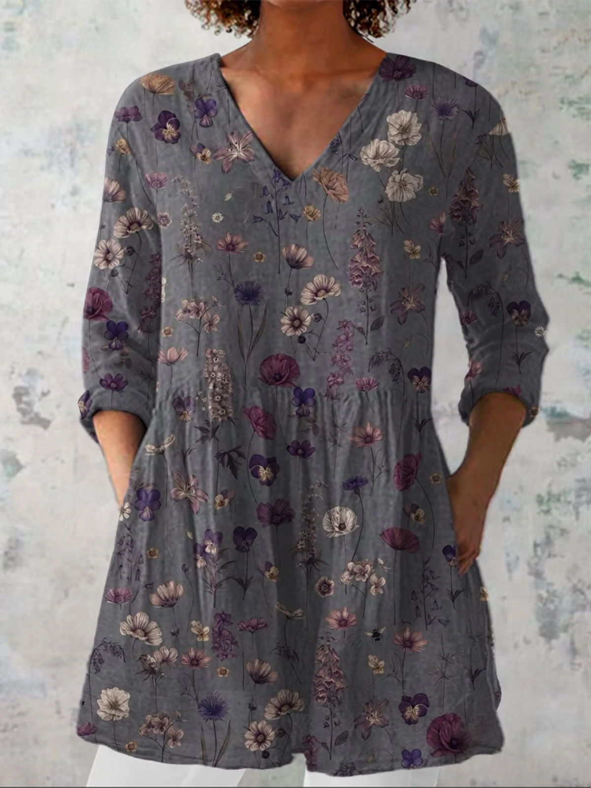 Kira | Long Blouse with Bold Print — view 2