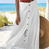 Syndy - Flowing Skirt with Buttons