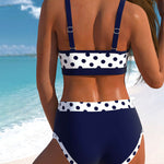 Hinemoa - High-Waisted Polka Dot Bikini with Patchwork Design — view 2