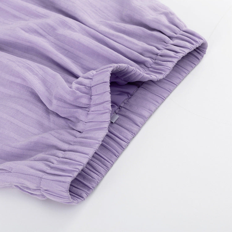 Purple - Set with Buttons and Lightweight Shorts — view 9
