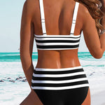 Laluna® | Striped High-Waisted Bikini — view 9