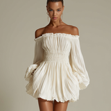 Lily - Ivory Pleated Dress — view 3