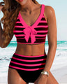 Laluna® | Striped High-Waisted Bikini — view 4
