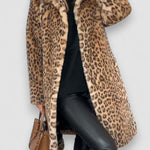 Leia - Long Leopard Print Coat — view 5