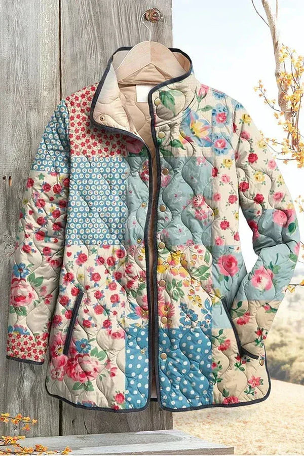 Caroline™ | Quilted Jacket in Floral Patchwork