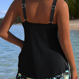 Laluna® | Striped Tankini with Two-Piece Beach Shorts — view 7