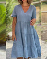 Bexley - Casual Summer Dress with V-Neck — view 4