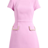 Mini Dress with Pearl-Decorated Sleeves — view 2