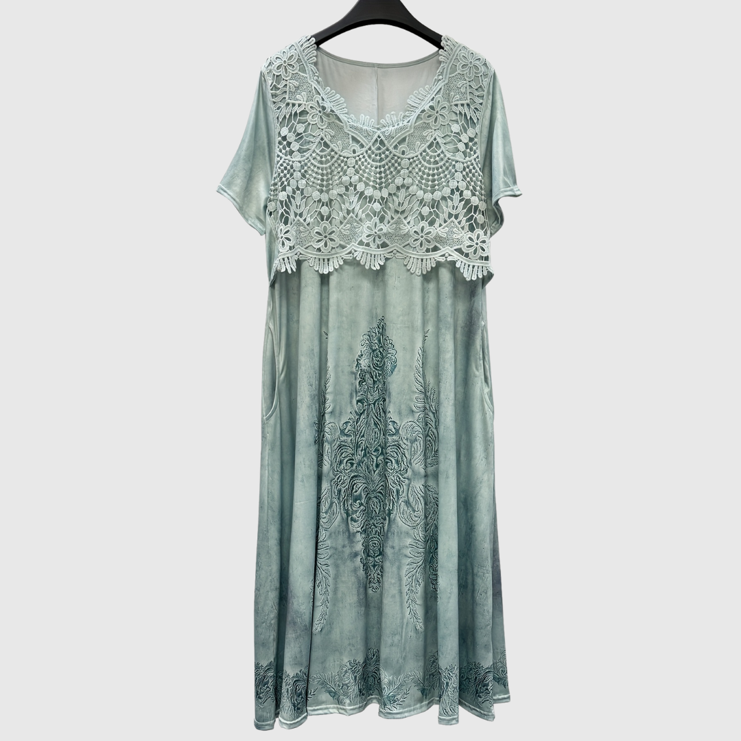 INDIGO | ELEGANT MIDI DRESS WITH FLORAL PRINT — view 9