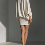 Elegant Two-Piece Set, White Blouse and Mini Skirt — view 3