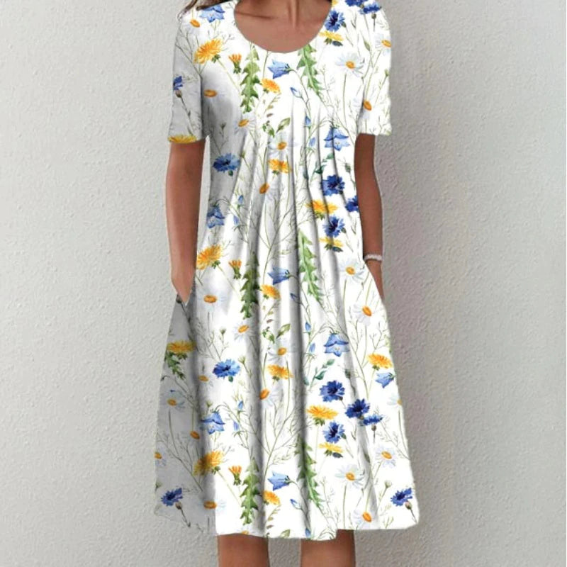 Hailey | Elegant and Casual Floral Dress with Pockets — view 4