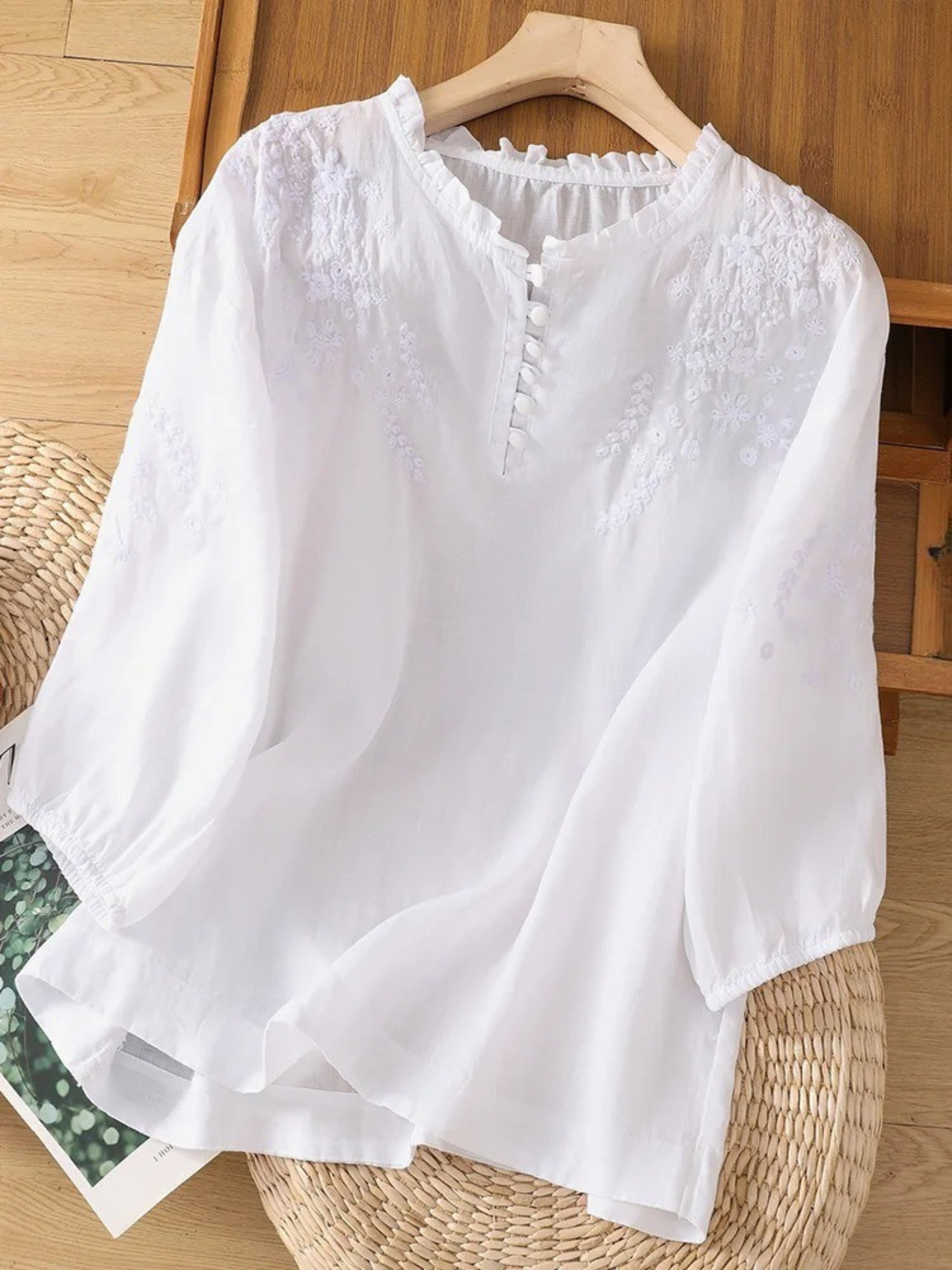 Cassiana - Cotton and Linen Blouse