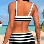 Laluna® | Striped High-Waisted Bikini — view 13