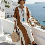 Calindra | Short Sleeve Colour Block Relaxed Maxi Dress — view 2