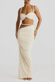 Alani - Ruched Maxi Skirt with Cut-Outs